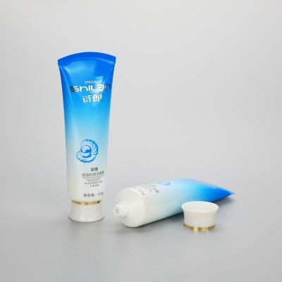 120g gradient blue plastic faccial cleanser tube plastic cosmetic plastic tubes with screw cap