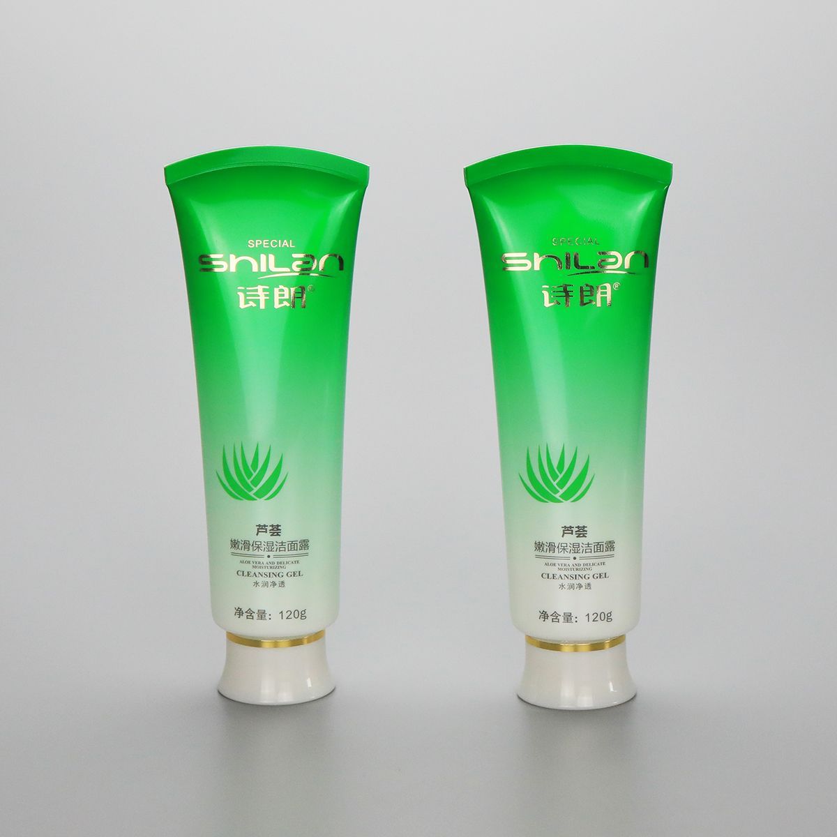 120g gradient green plastic facial cleanser tube cosmetic squeeze tubes