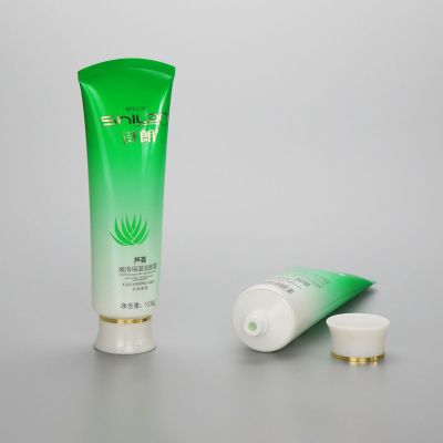 120g gradient green plastic facial cleanser tube cosmetic squeeze tubes with screw cap
