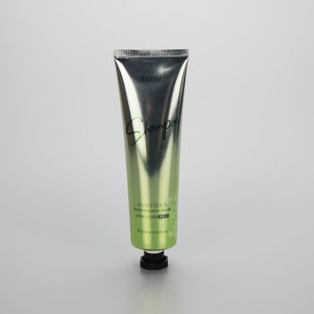 100g gradient color aluminum plastic facial cleanser tube glossy tube with black octagonal screw cap