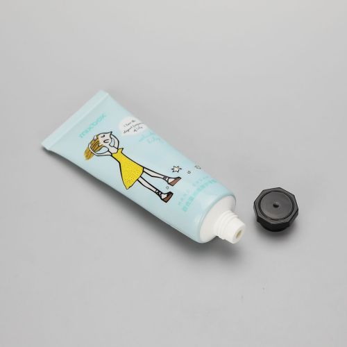 30g cute cosmetic laminated hand cream tube with black octagonal screw cap