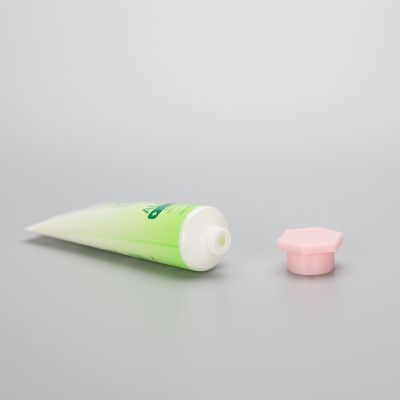 80g cosmetic plastic hand cream tubes with pink octagonal screw cap