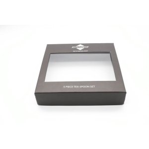 Free Sample Custom Logo Cap Paper Box with PVC Window for Tea Spoon