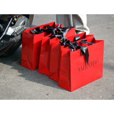 Kraft paper bag custom shopping bag red paper packaging