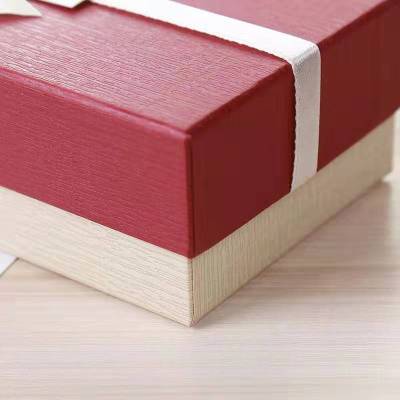 Custom heaven and earth white paper bow gift box