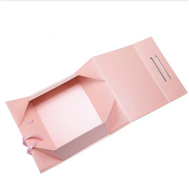 Pink gift Foldable Cardboard Box Gift Box Packing With Ribbon