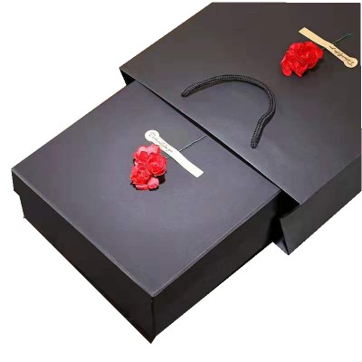 Custom Handmade Size Black  Rigid Cardboard Gift Box Packaging