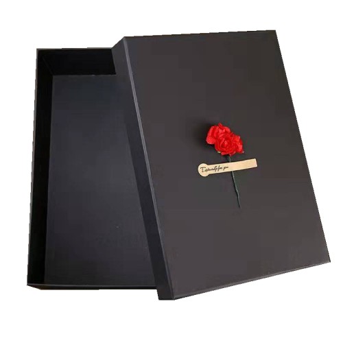 Custom Handmade Size Black  Rigid Cardboard Gift Box Packaging
