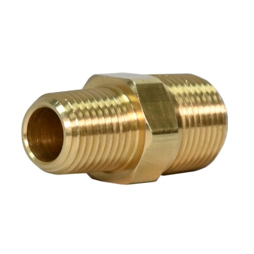 OEM High Pressure CNC Machining Brass Hex Nipple Tube Joint Gold Tone Pipe Fittings