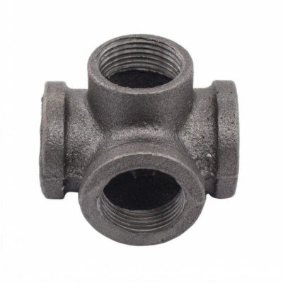 ISO9001 Standard Custom Malleable Iron Cast Pipe Fitting Black High Hardness Connector