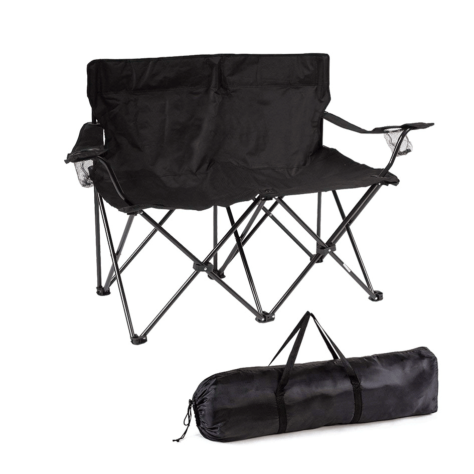 Good Picnic Double Folding Beach Camping Chair with Umbrella-Cloudyoutdoor