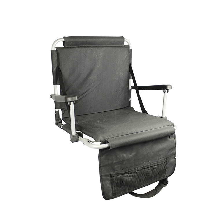 Portable Folding Stadium Seat Chair with Shoulder Straps and Magazine Pocket on the Back-Cloudyoutdoor