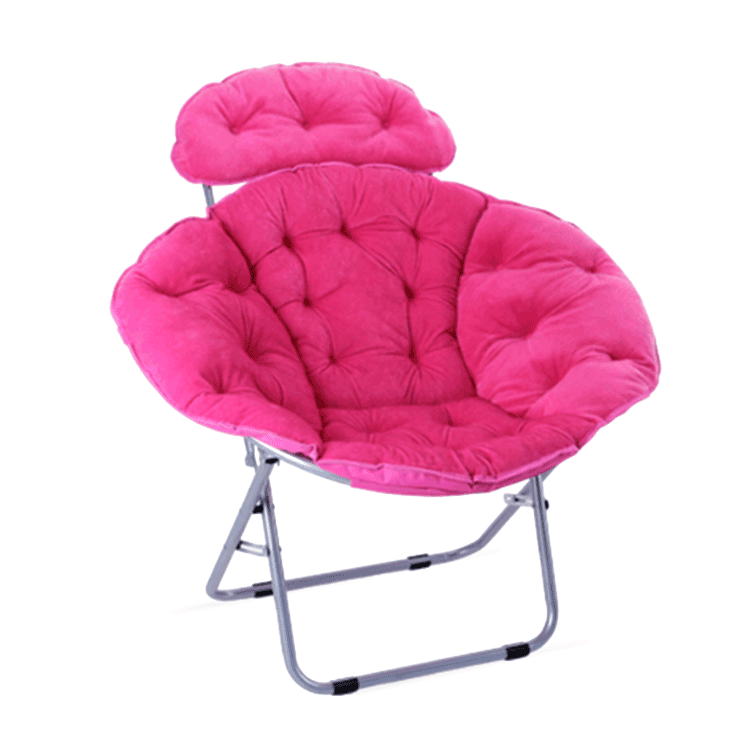 Folding Soft Comfortable Pink Moon Chair with Pillow-Cloudyoutdoor