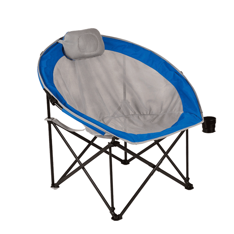 Metal Balcony Folding Saucer Moon Chair with Pillow-Cloudyoutdoor