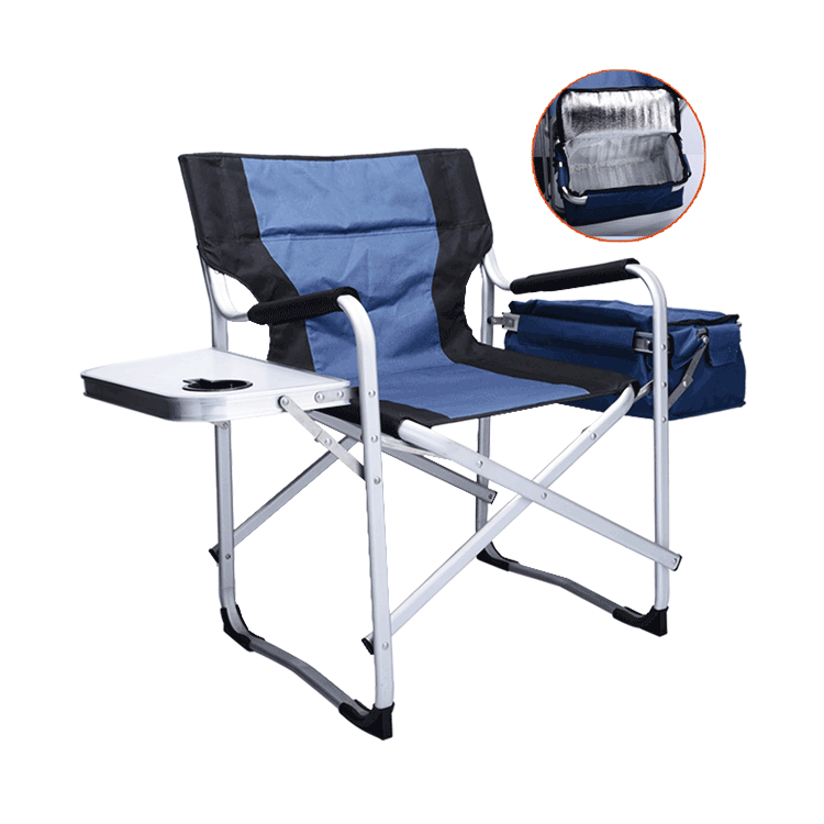 Aluminum Folding Director Chair with Side Table and Cooler Bag-Cloudyoutdoor