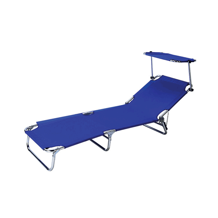 Outdoor Swimming Pool Sun Lounger Patio Lounge Beach Chairs with Sun Shade-Cloudyoutdoor