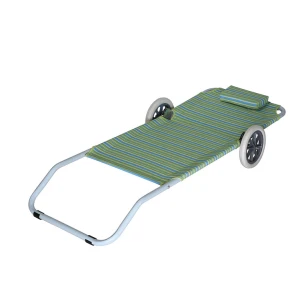 Steel Frame Beach Folding Sand Chair with Wheels-Cloudyoutdoor