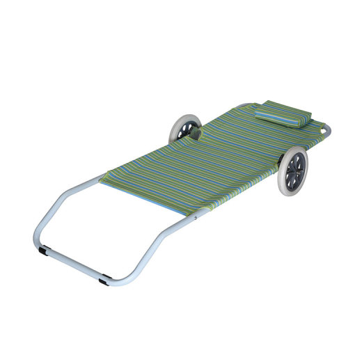 Steel Frame Beach Folding Sand Chair with Wheels-Cloudyoutdoor