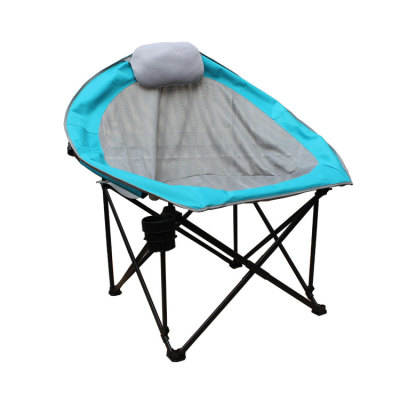Metal Balcony Folding Saucer Moon Chair with Pillow-Cloudyoutdoor
