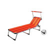 Folding Beach Lounger Swimming Chair Bed with Sun Shade-Cloudyoutdoor