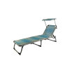 Folding Beach Lounger Swimming Chair Bed with Sun Shade-Cloudyoutdoor
