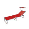 Folding Beach Lounger Swimming Chair Bed with Sun Shade-Cloudyoutdoor