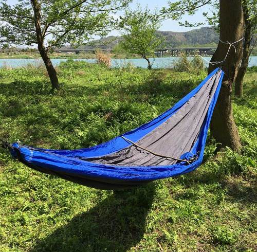 Newest design multi-ues portable waterproof camping nylon hammock with tree strap
