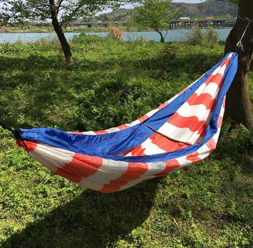 Portable Lightweight stripe design hammock swings outdoor camping hammock