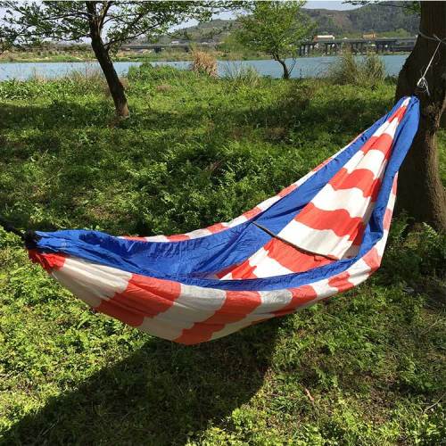 Portable Lightweight stripe design hammock swings outdoor camping hammock