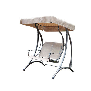 2 Seater Steel Double Patio Swing Chair for Outdoor Garden-Clouyoutdoor
