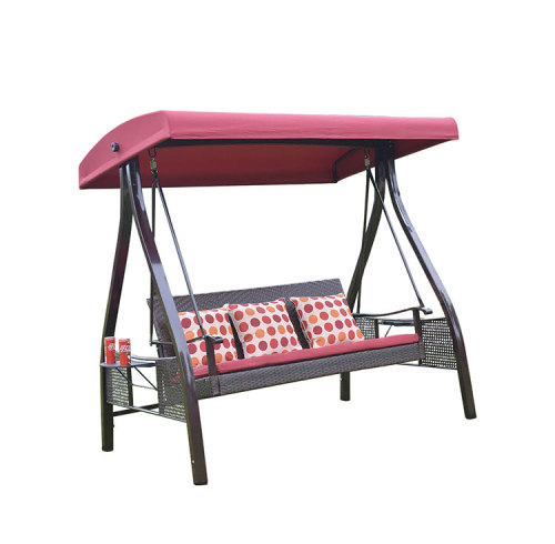 Customized Metal Garden Furniture Swing Chair China with Pillow Side Table-Cloudyoutdoor