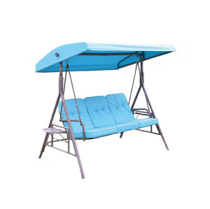 Leisure Blule Outdoor Durable 3 Seats Garden Swing Chaire Canopy-Cloudyoutdoor
