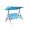 Leisure Blule Outdoor Durable 3 Seats Garden Swing Chaire Canopy-Cloudyoutdoor