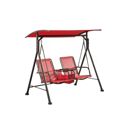 Steel Garden 2 Seater Swing Chair Outdoor Furniture with Table-Cloudyoutdoor