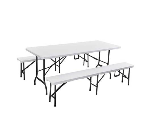 Good quality cheap price outdoor plastic hdpe folding square table chair set