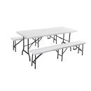 Good quality cheap price outdoor plastic hdpe folding square table chair set