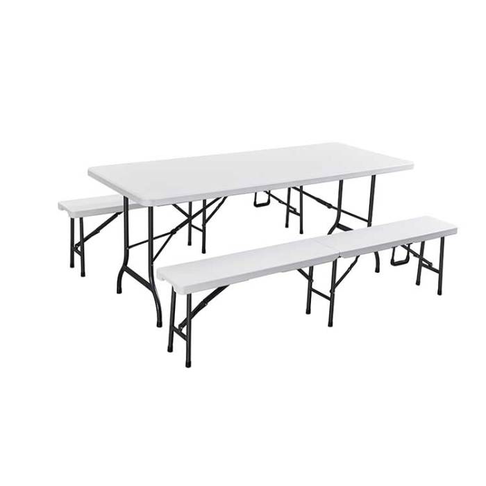 Good quality cheap price outdoor plastic hdpe folding square table chair set