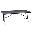 Rattan design 6' hdpe plastic outdoor folding 1 table and 2 benches