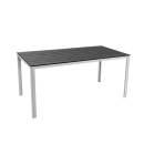 Comfortable metal legs plastic hdpe blowing mold table chair set with wooden look