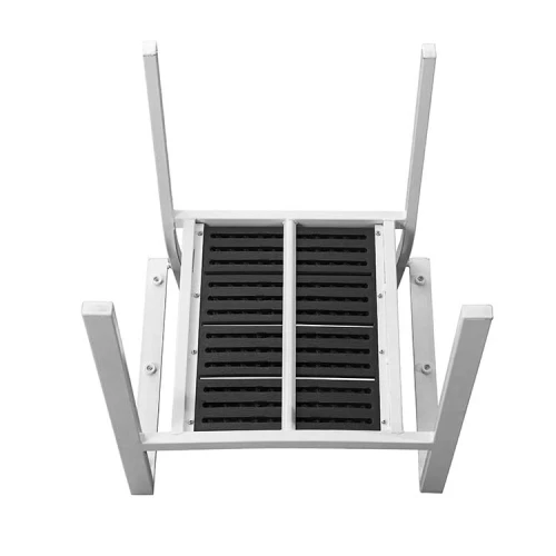 Comfortable metal legs plastic hdpe blowing mold table chair set with wooden look