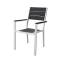 Comfortable metal legs plastic hdpe blowing mold table chair set with wooden look