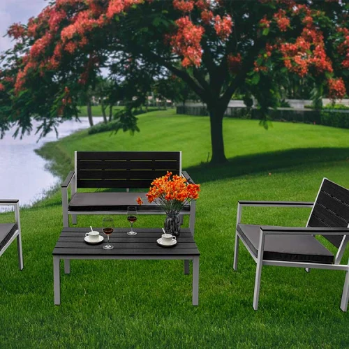 4 in 1 Garden sofa hdpe table cheap for garden party/picnic