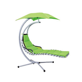 Customized Modern Green Hanging Swing Chair with Stand-Cloudyoutdoor
