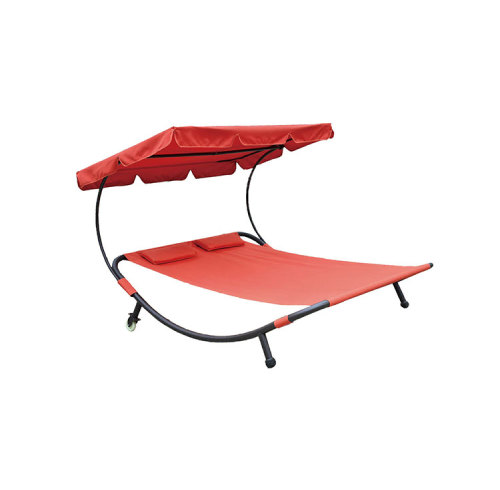 Double Sun Lounger with Canopy Swing Chair Outdoor-Cloudyoutdoor