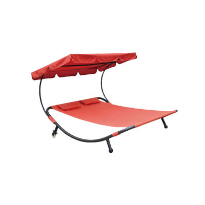Double Sun Lounger with Canopy Swing Chair Outdoor-Cloudyoutdoor