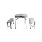 Folding Dining Table Set with Three Chairs for Picnic -Cloudyoutdoor