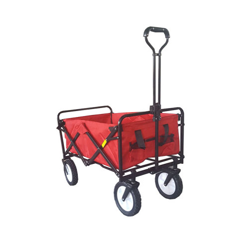 Garden Steel Double Layer Fabric Camping Beach Folding Wagon Trolley Cart-Cloudyoutdoor