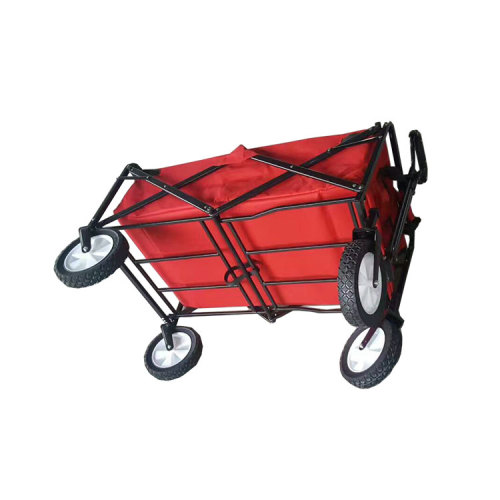 Garden Steel Double Layer Fabric Camping Beach Folding Wagon Trolley Cart-Cloudyoutdoor