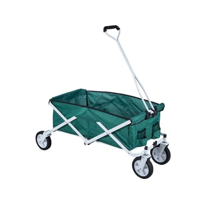 Single Layer D-shaped Handle Collapsible Outdoor Folding Wagon-Cloudyoutdoor