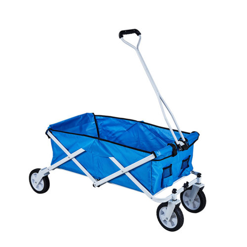 Single Layer D-shaped Handle Collapsible Outdoor Folding Wagon-Cloudyoutdoor